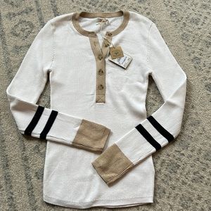 NWT faherty cashmere blend henley sweater